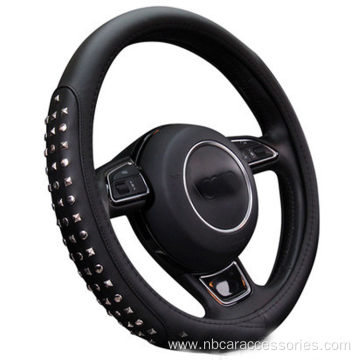 Rivet Personality Leather Universal Car Cover Steering Wheel